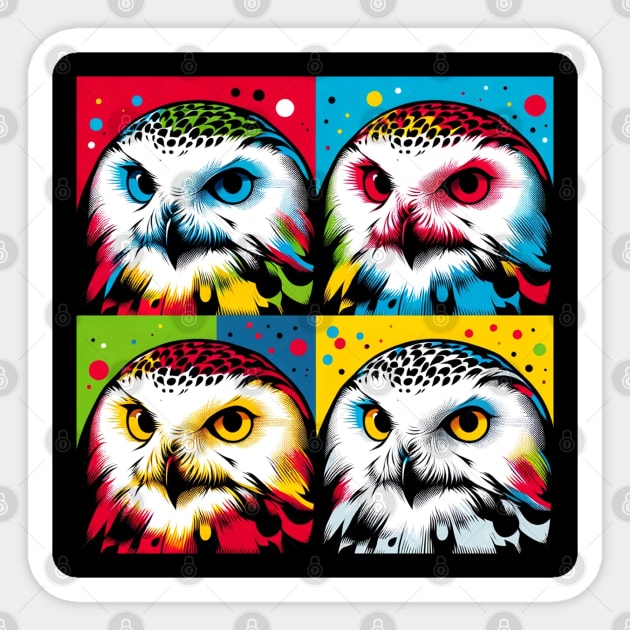 Snowy Owl Pop Art - Mystical Avian Fashion Statement Sticker by PawPopArt